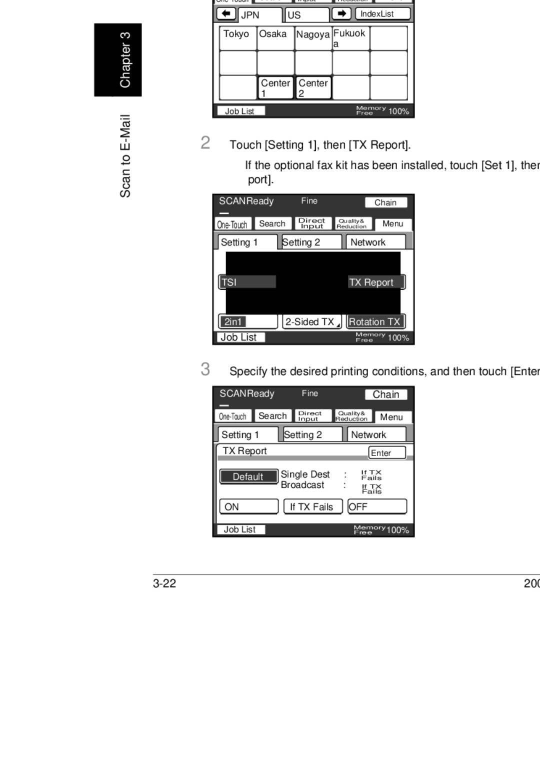 Konica Minolta 350, 250, BP-200 manual To specify the transmission report printing conditions 