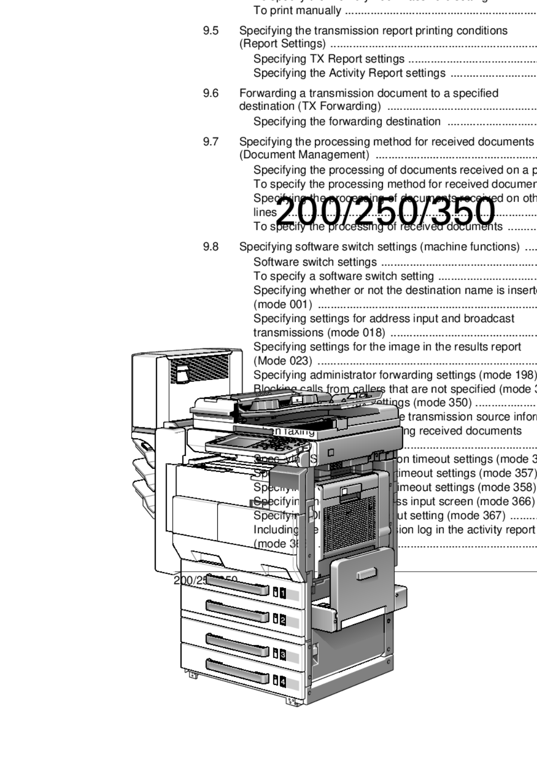 Konica Minolta BP-200, 250, 350 manual Specifying transmission report settings TX Settings 