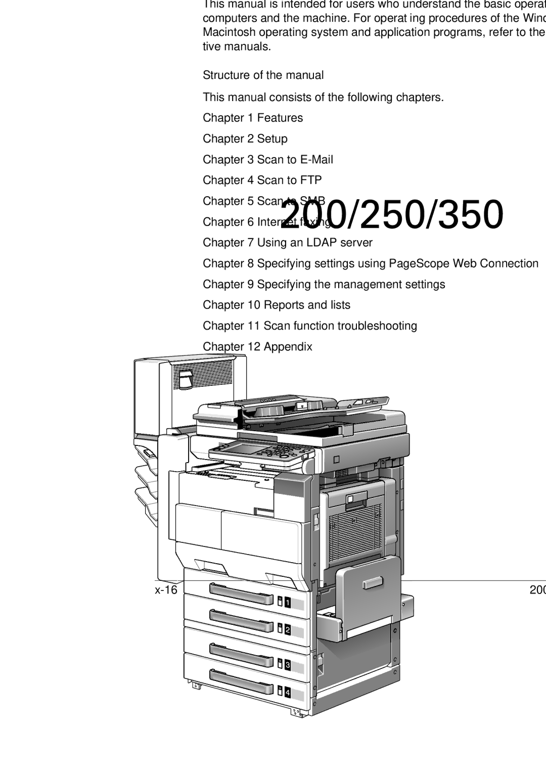 Konica Minolta BP-200, 250, 350 About this manual, Structure of the manual 