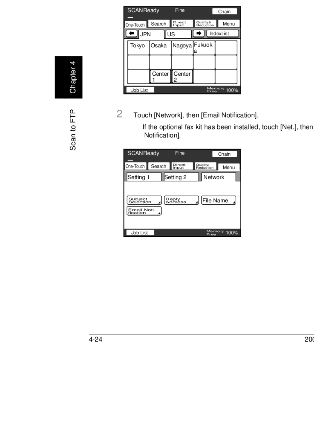 Konica Minolta 250, 350, BP-200 manual Specifying the e-mail notification destination 