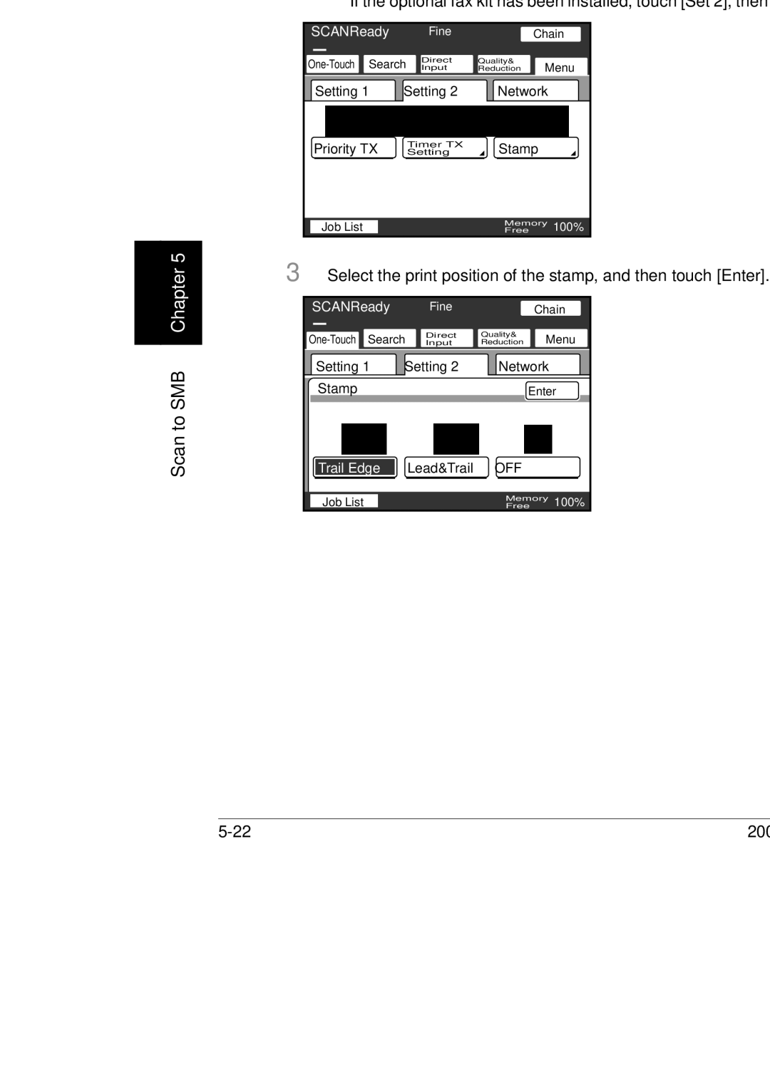 Konica Minolta 250, 350, BP-200 manual Specifying the stamp setting 