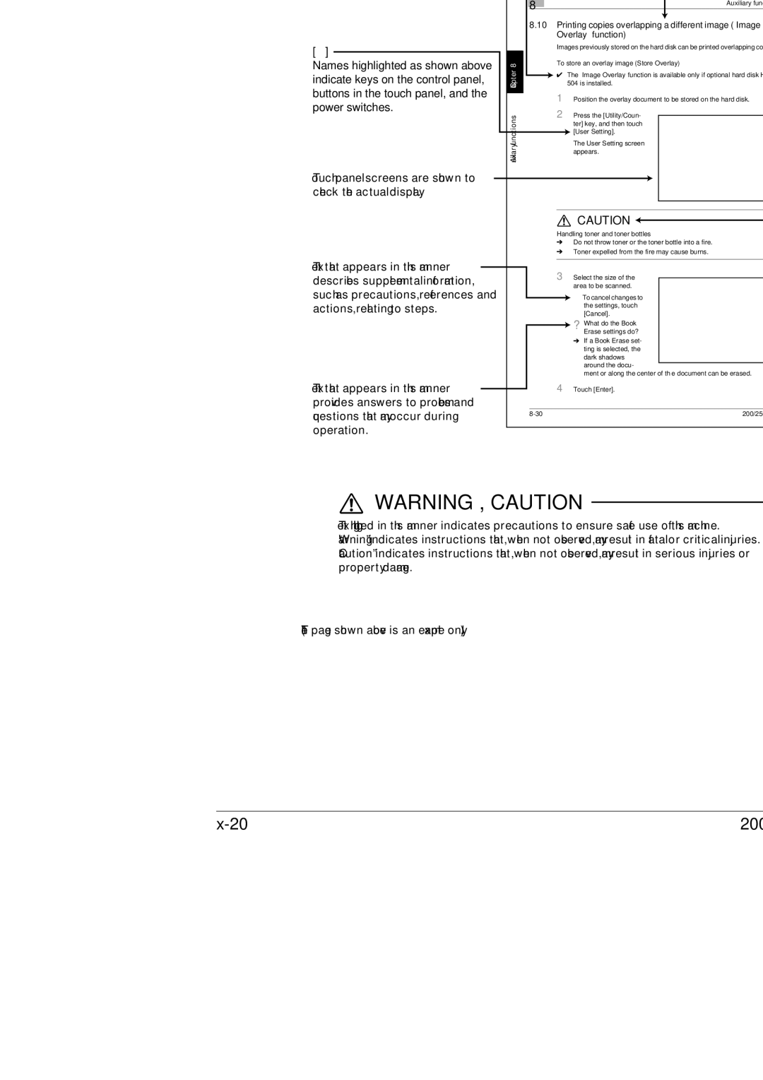 Konica Minolta 250, 350, BP-200 Explanation of manual conventions, To store an overlay image Store Overlay 