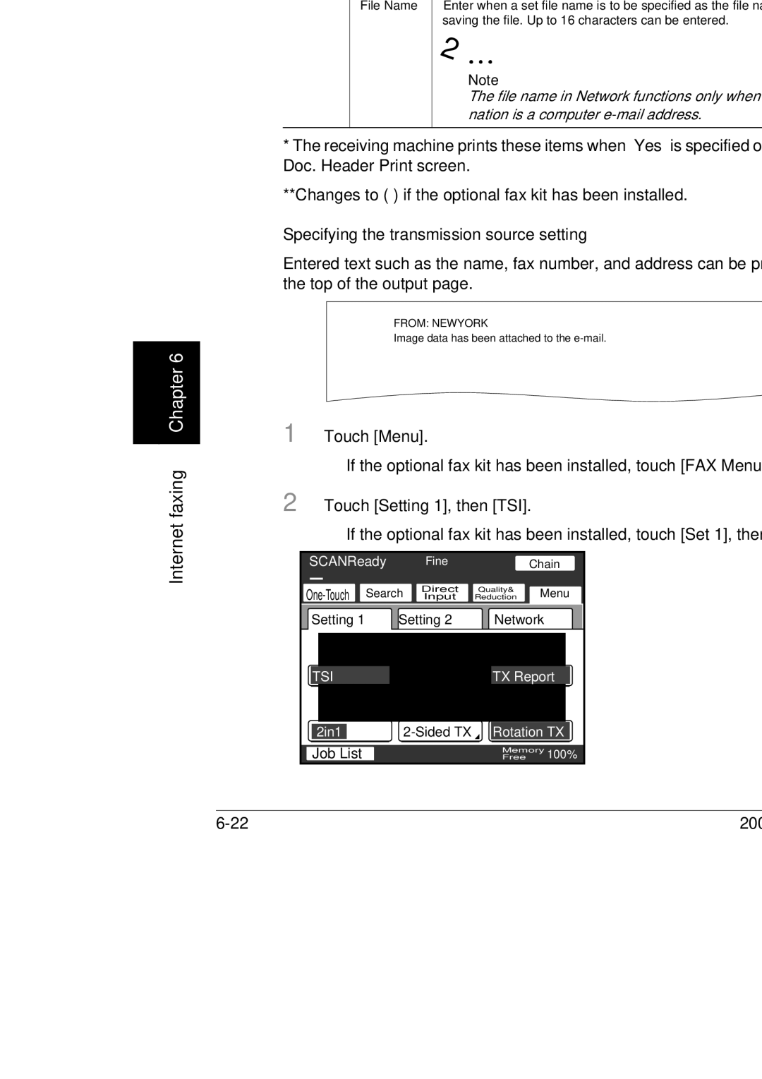 Konica Minolta 250, 350, BP-200 manual Specifying the transmission source setting 