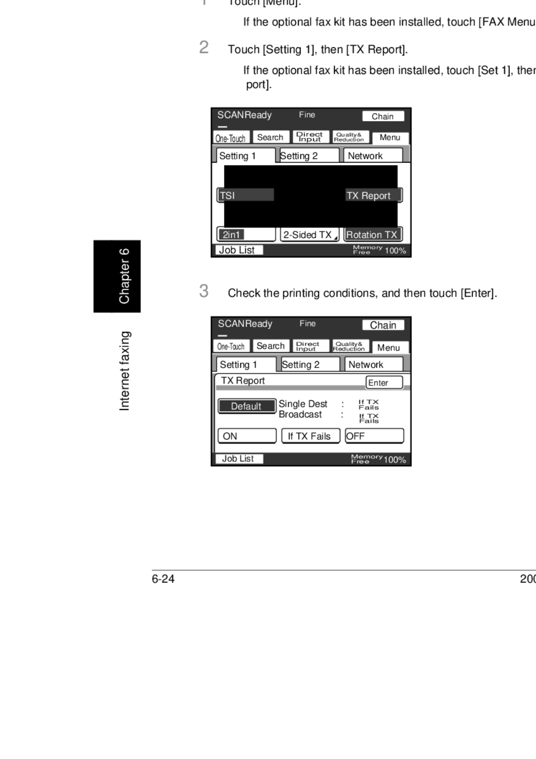 Konica Minolta BP-200, 250, 350 manual Specifying the transmission report printing conditions 