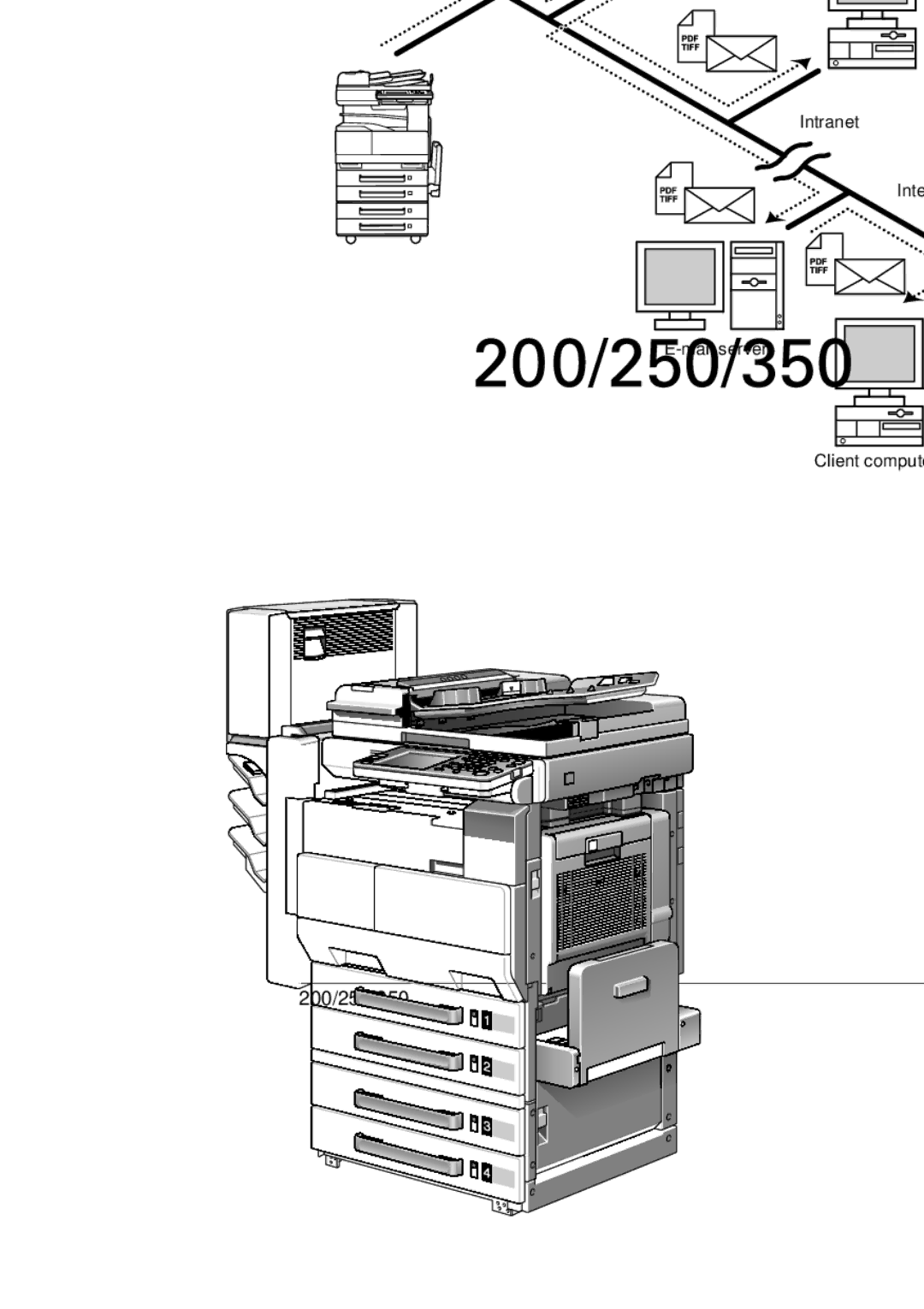 Konica Minolta BP-200, 250, 350 manual Mail server Client computer Intranet Internet 