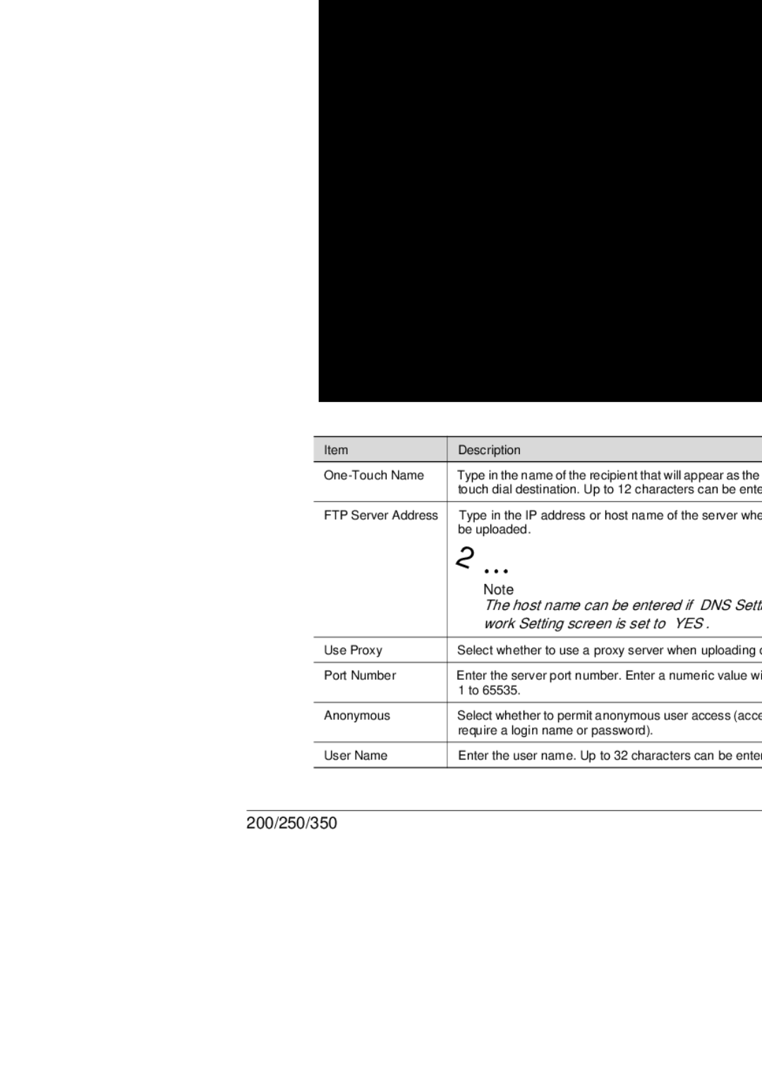 Konica Minolta 350, 250, BP-200 manual Work Setting screen is set to YES 