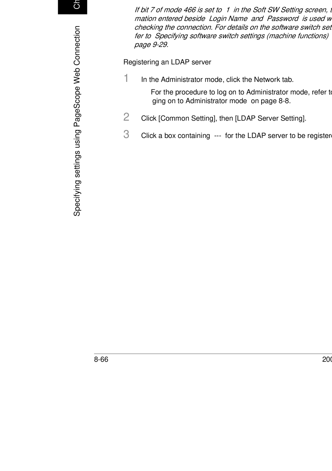 Konica Minolta 250, 350, BP-200 manual Registering an Ldap server 