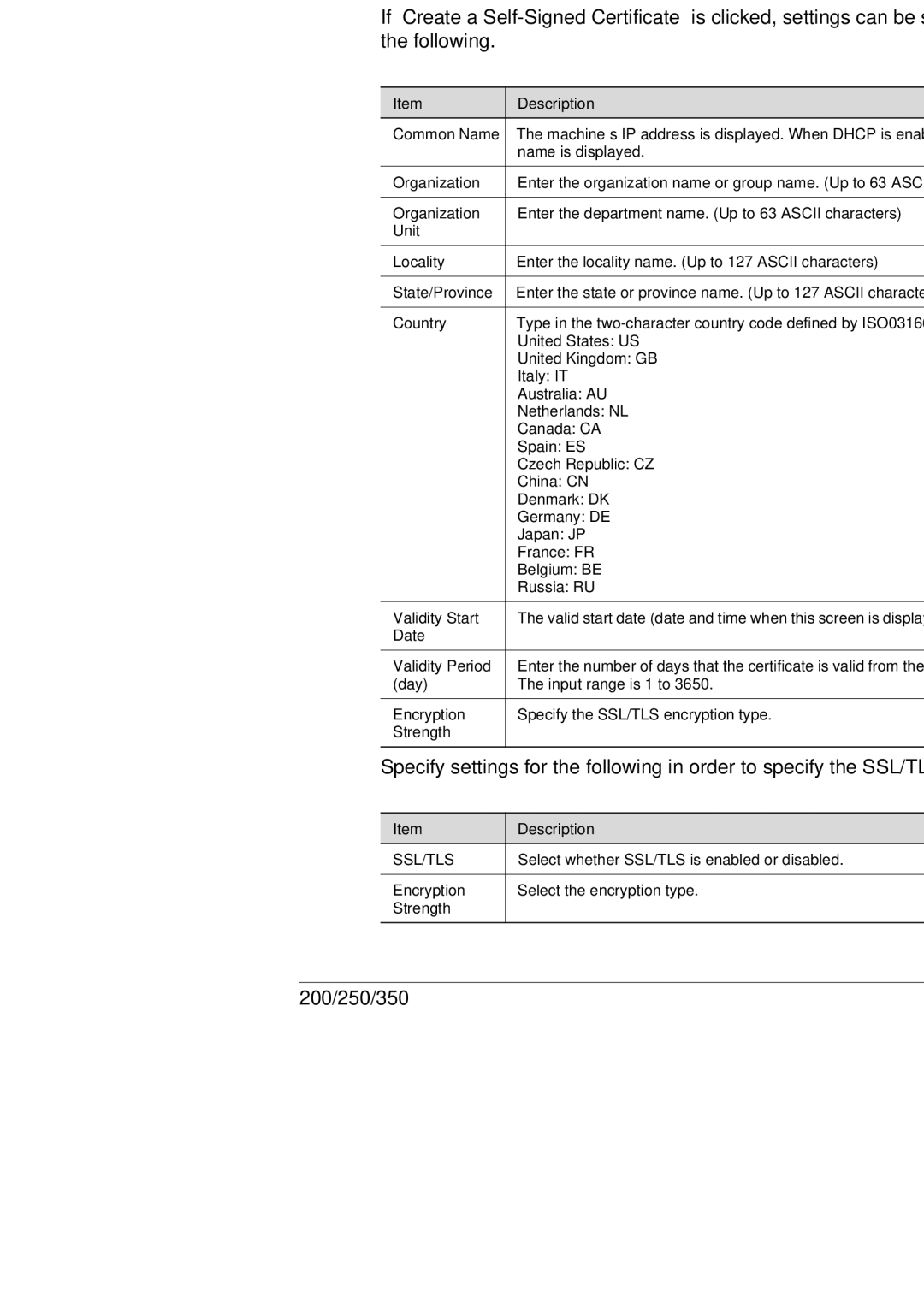 Konica Minolta 250, 350, BP-200 manual 21 SSL/TLS Administrator mode, Specifying settings using PageScope Web Connection 