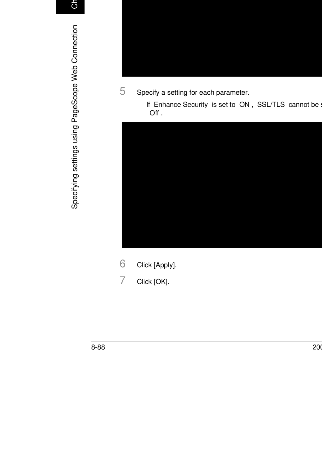 Konica Minolta 350, 250, BP-200 manual Specifying settings using PageScope Web Connection Chapter 