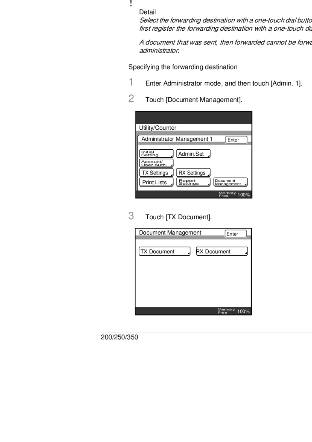 Konica Minolta 250, 350, BP-200 manual Touch Document Management, Touch TX Document 