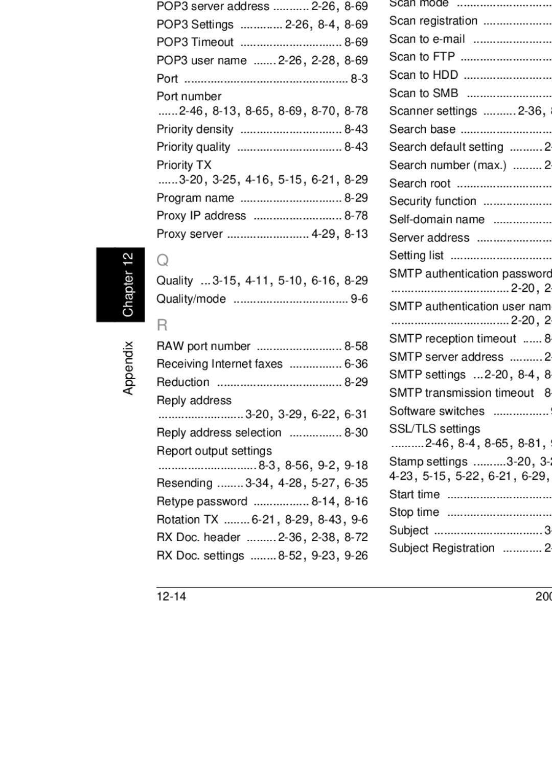 Konica Minolta 250 PageScope Web Connection, 8-52,9-2, 8-2, Passive mode setting, 8-46,9-2,9-12, 26,8-69, 8-3, 4-2, 5-2 