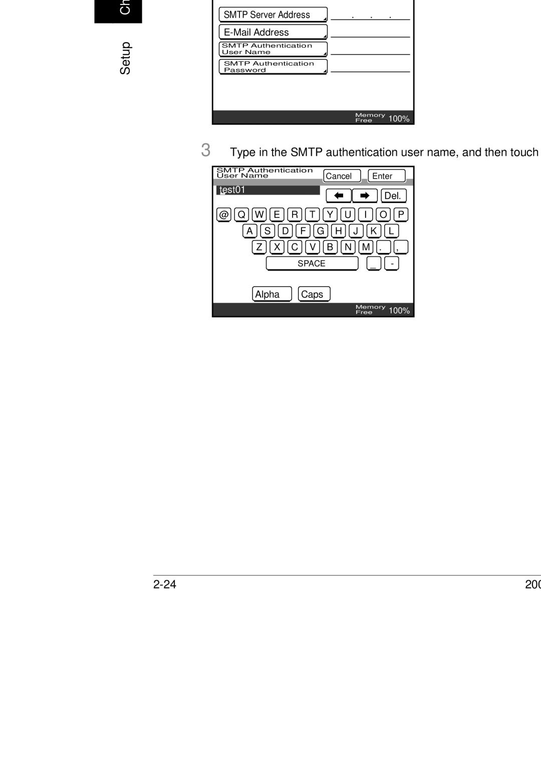 Konica Minolta 250, 350, BP-200 manual Smtp Authentication User Name 