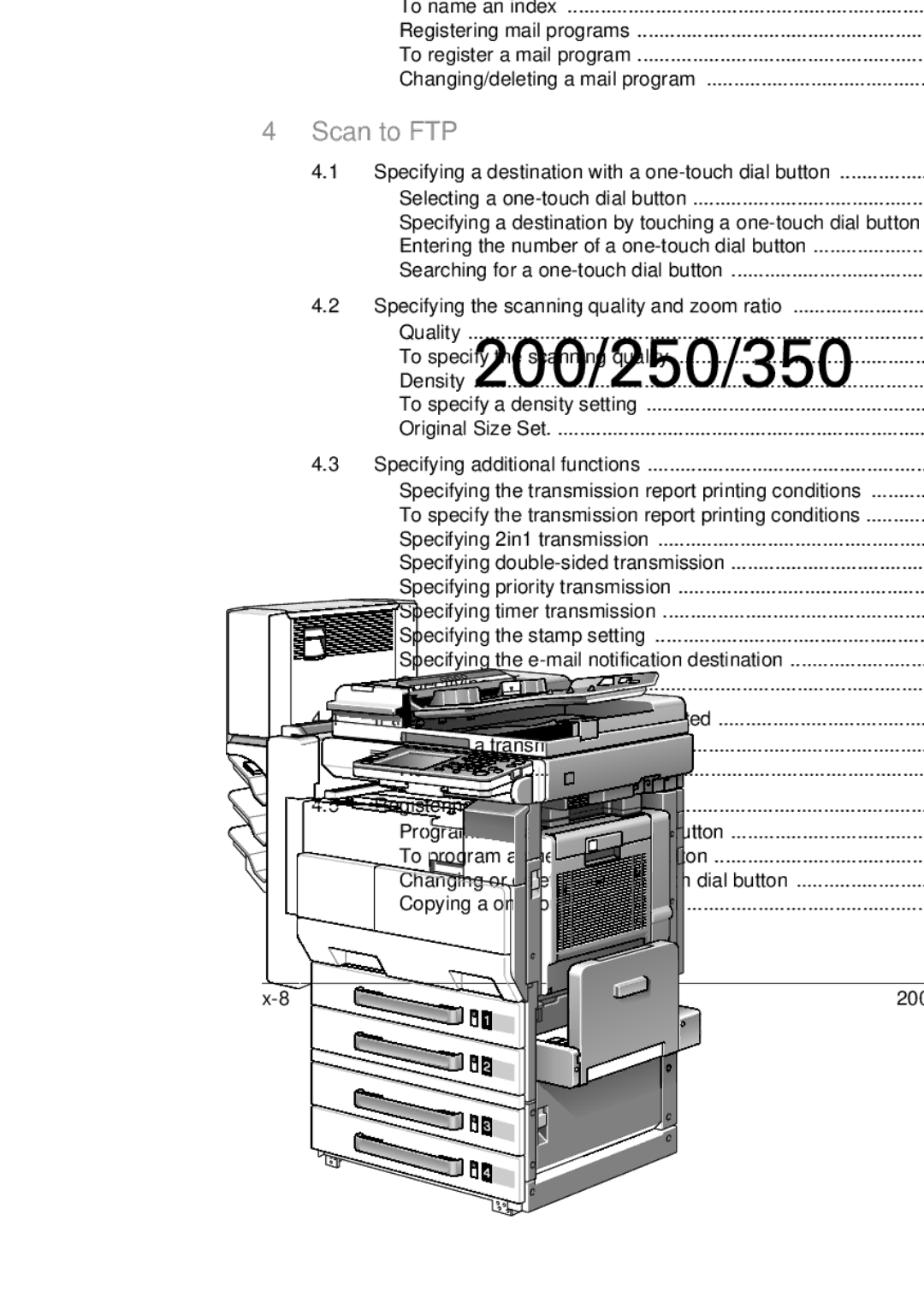 Konica Minolta 250, 350, BP-200 manual Scan to FTP, Registering destinations 