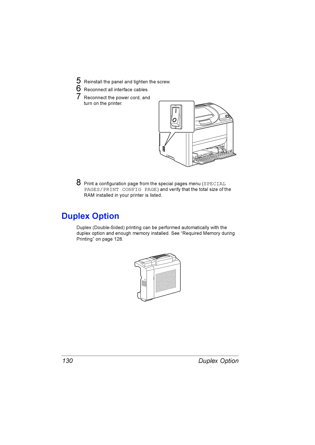 Konica Minolta 2530 DL manual Duplex Option 