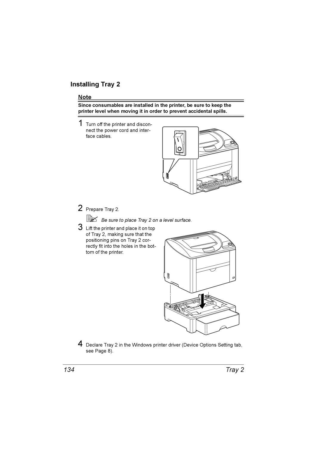 Konica Minolta 2530 DL manual Installing Tray 