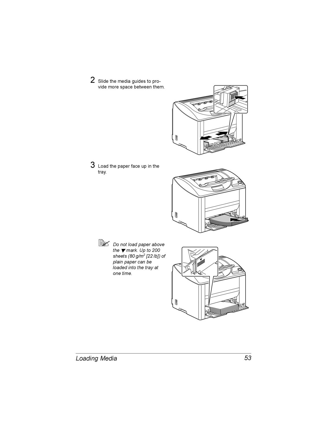 Konica Minolta 2530 DL manual Loading Media 