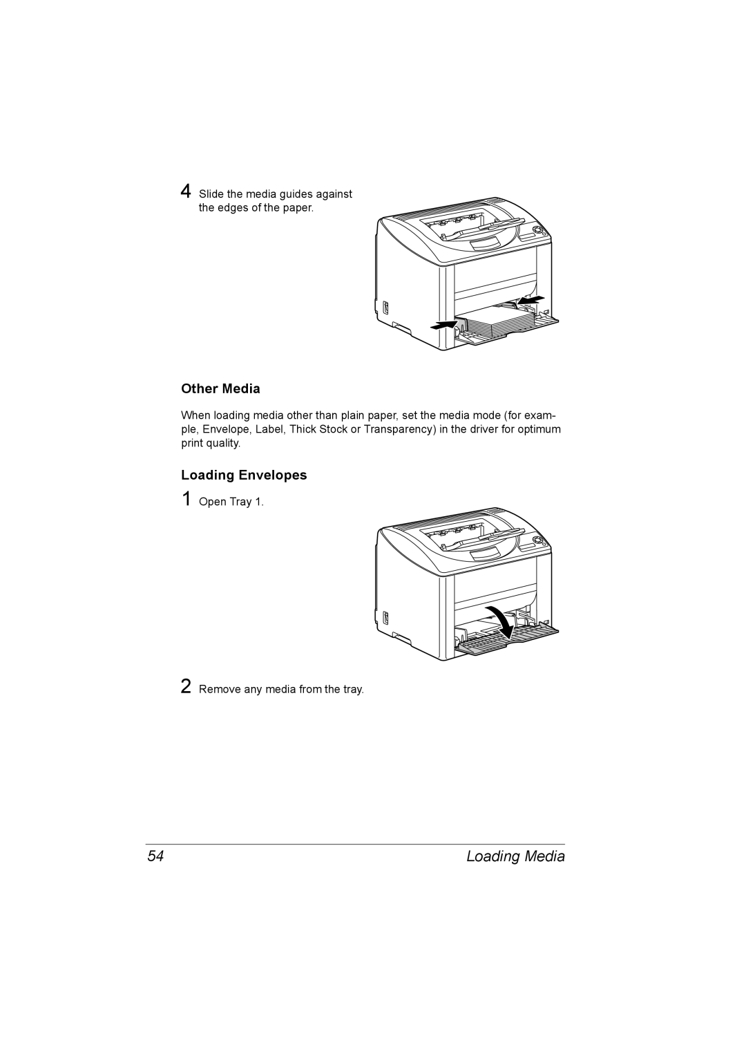 Konica Minolta 2530 DL manual Other Media, Loading Envelopes 