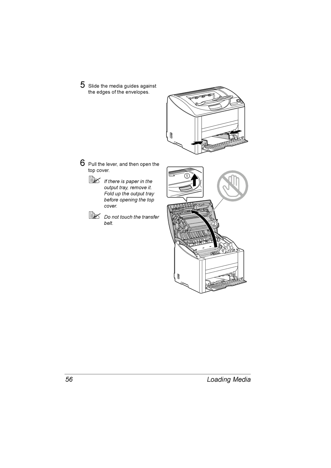 Konica Minolta 2530 DL manual Pull the lever, and then open the top cover 