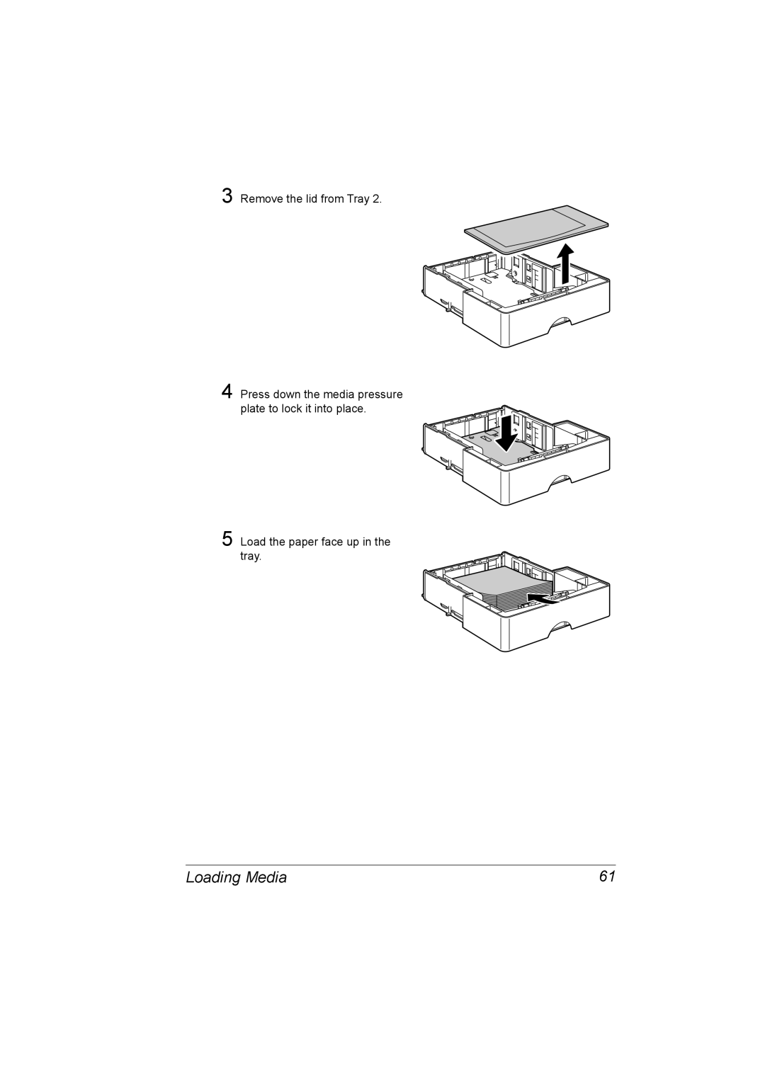 Konica Minolta 2530 DL manual Remove the lid from Tray 