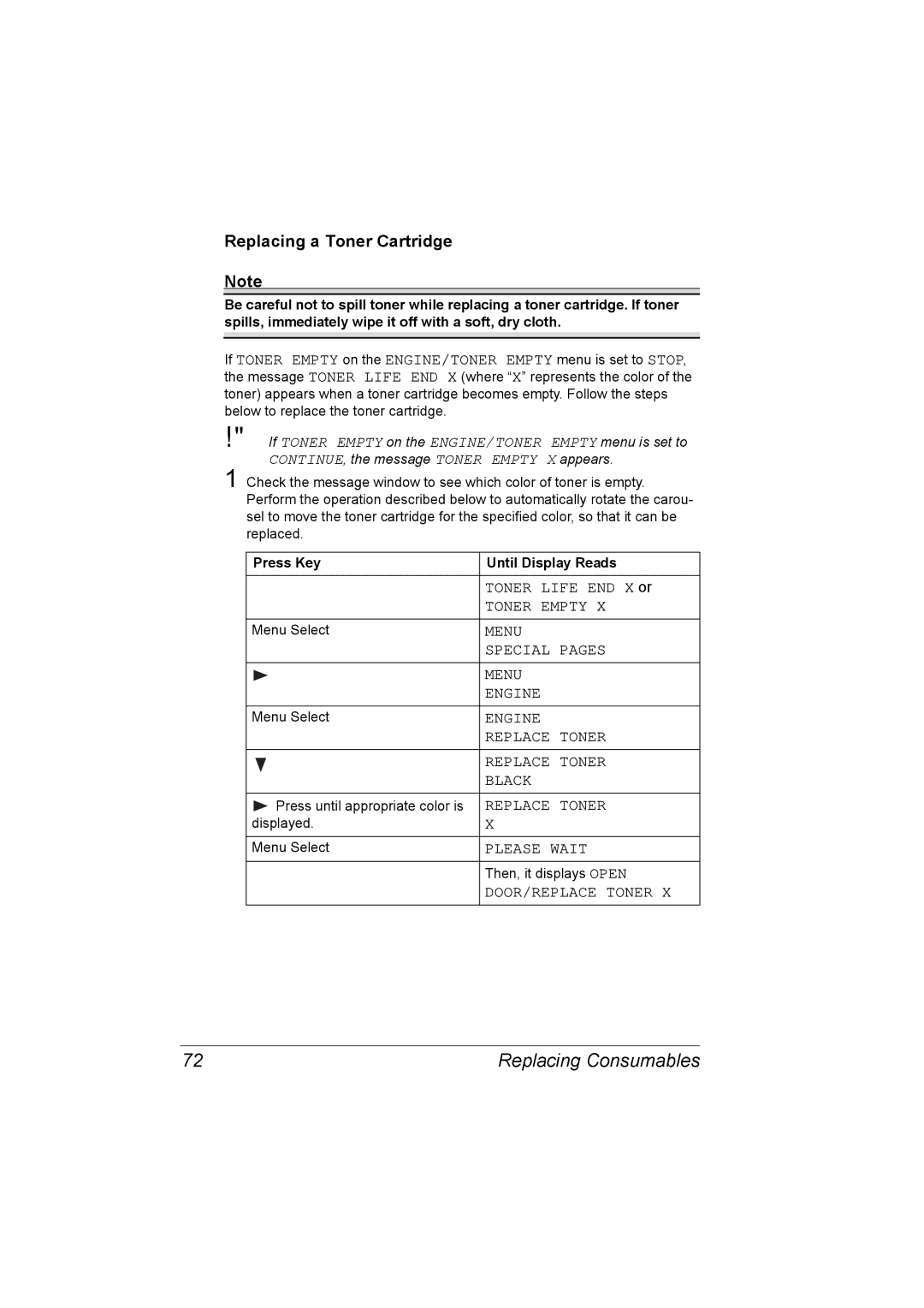 Konica Minolta 2530 DL manual Replacing a Toner Cartridge 