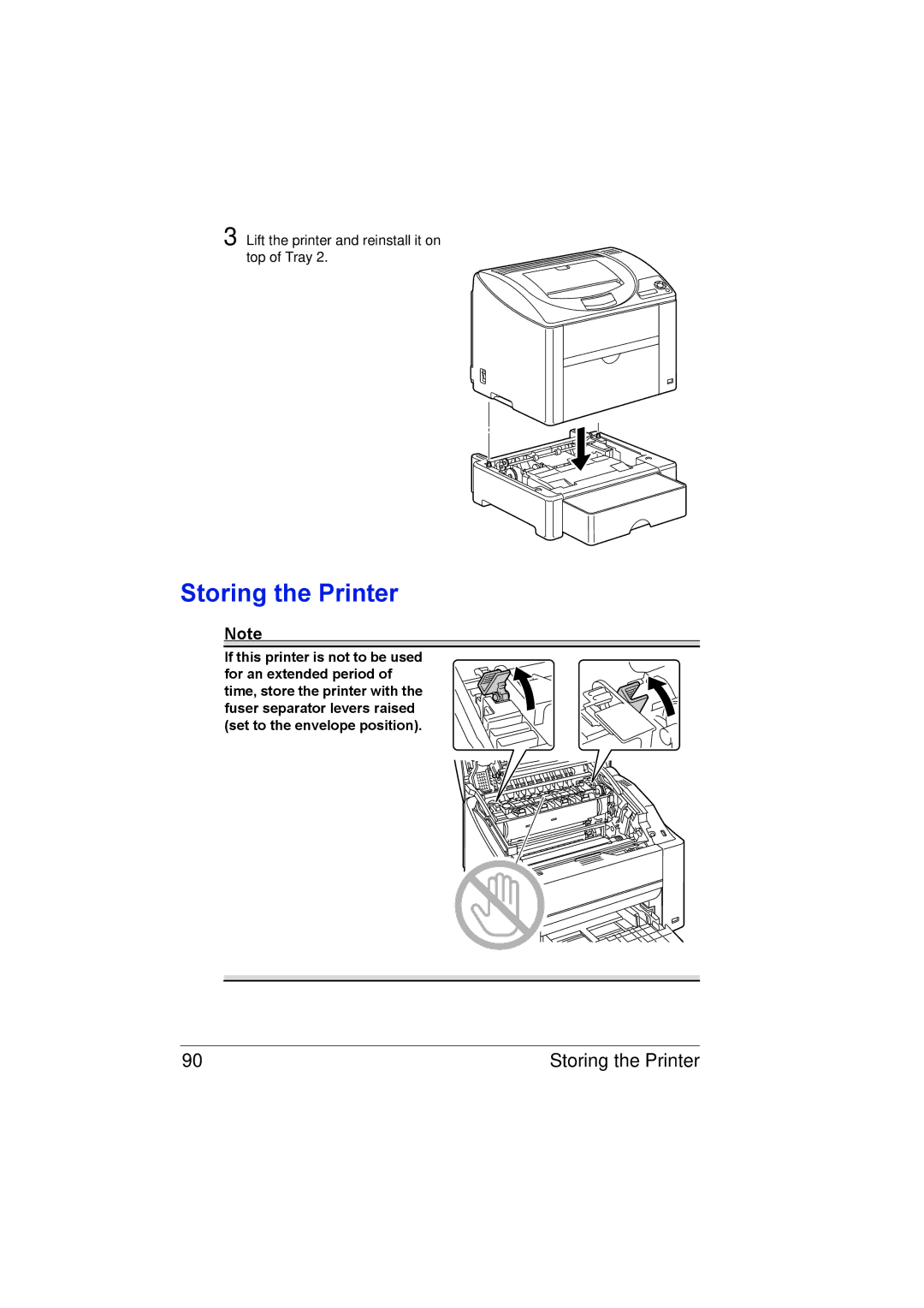 Konica Minolta 2530 DL manual Storing the Printer 