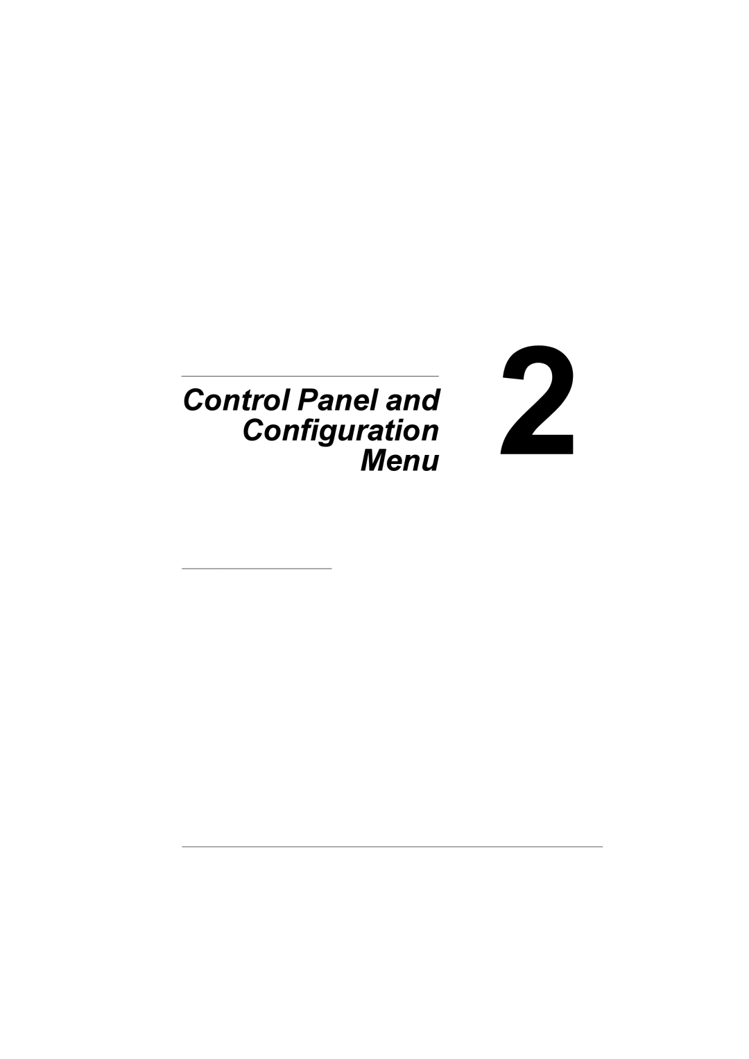 Konica Minolta 2590 MF manual Control Panel Configuration Menu 