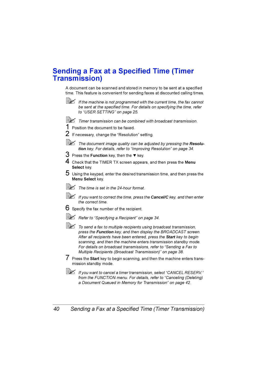 Konica Minolta 2590 MF manual Sending a Fax at a Specified Time Timer Transmission 