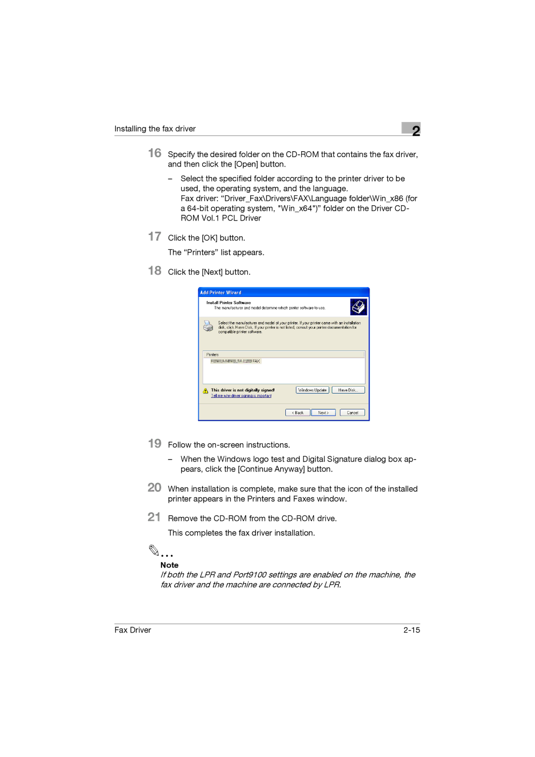 Konica Minolta 362, 282, 222 manual Fax Driver 