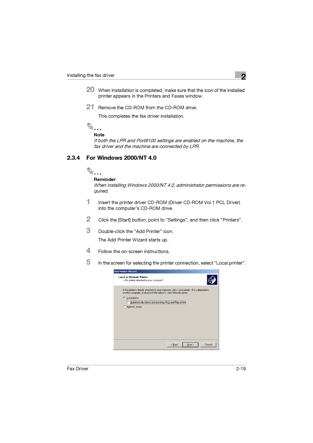 Konica Minolta 282, 222, 362 manual For Windows 2000/NT, Reminder 