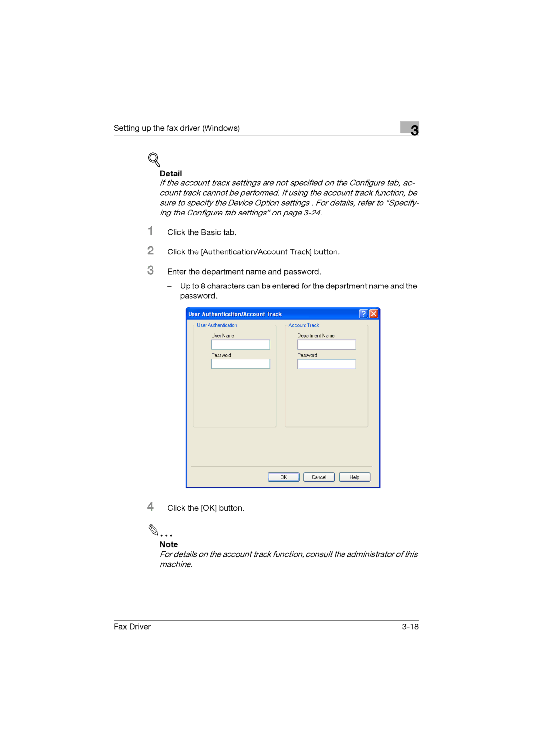 Konica Minolta 362, 282, 222 manual Setting up the fax driver Windows 