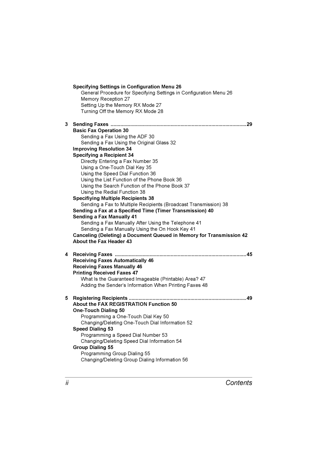 Konica Minolta 4556-9598-01A Specifying Settings in Configuration Menu, Sending Faxes Basic Fax Operation, Speed Dialing 