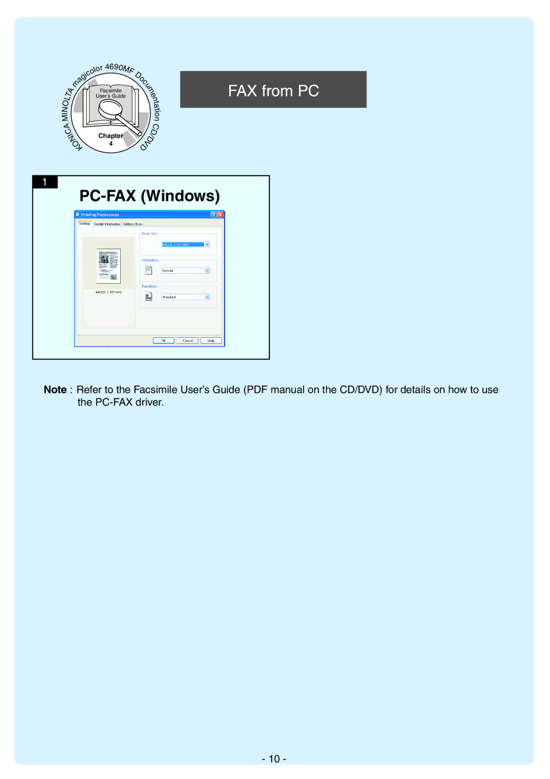 Konica Minolta 4690MF manual PC-FAX Windows 