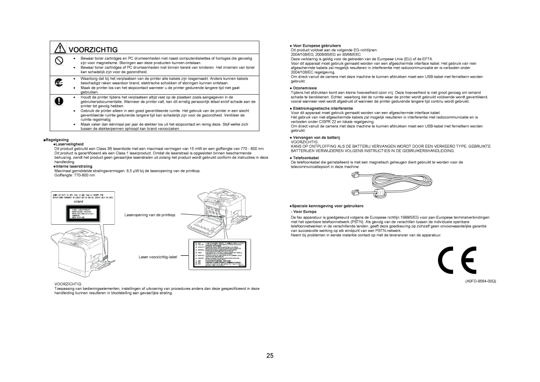 Konica Minolta 4695MF manual Regelgeving Laserveiligheid, Interne laserstraling, Voor Europese gebruikers, Ozonemissie 