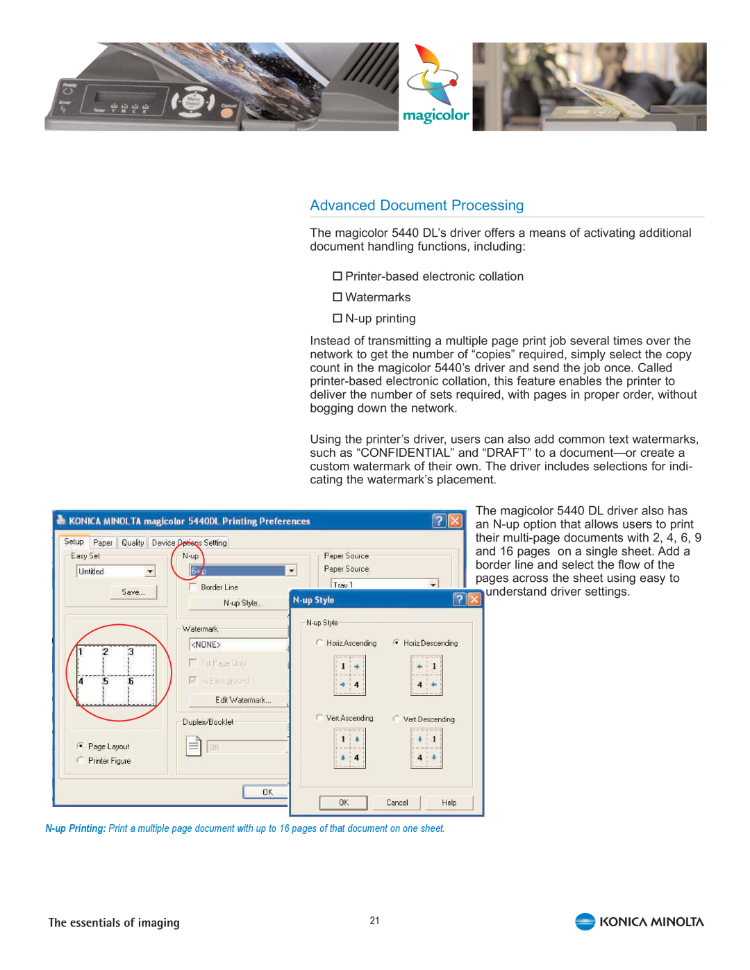 Konica Minolta 5440 DL manual Advanced Document Processing 