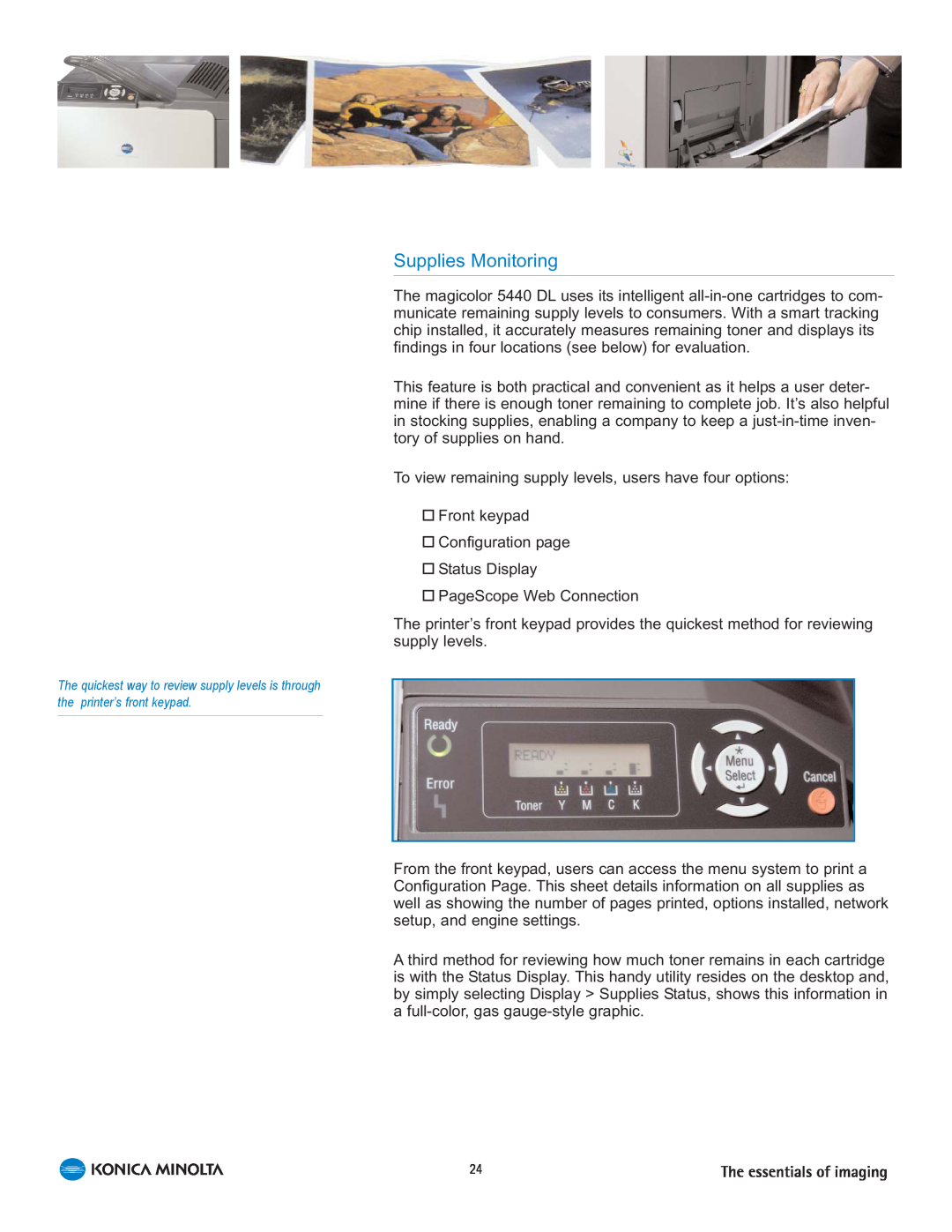 Konica Minolta 5440 DL manual Supplies Monitoring 