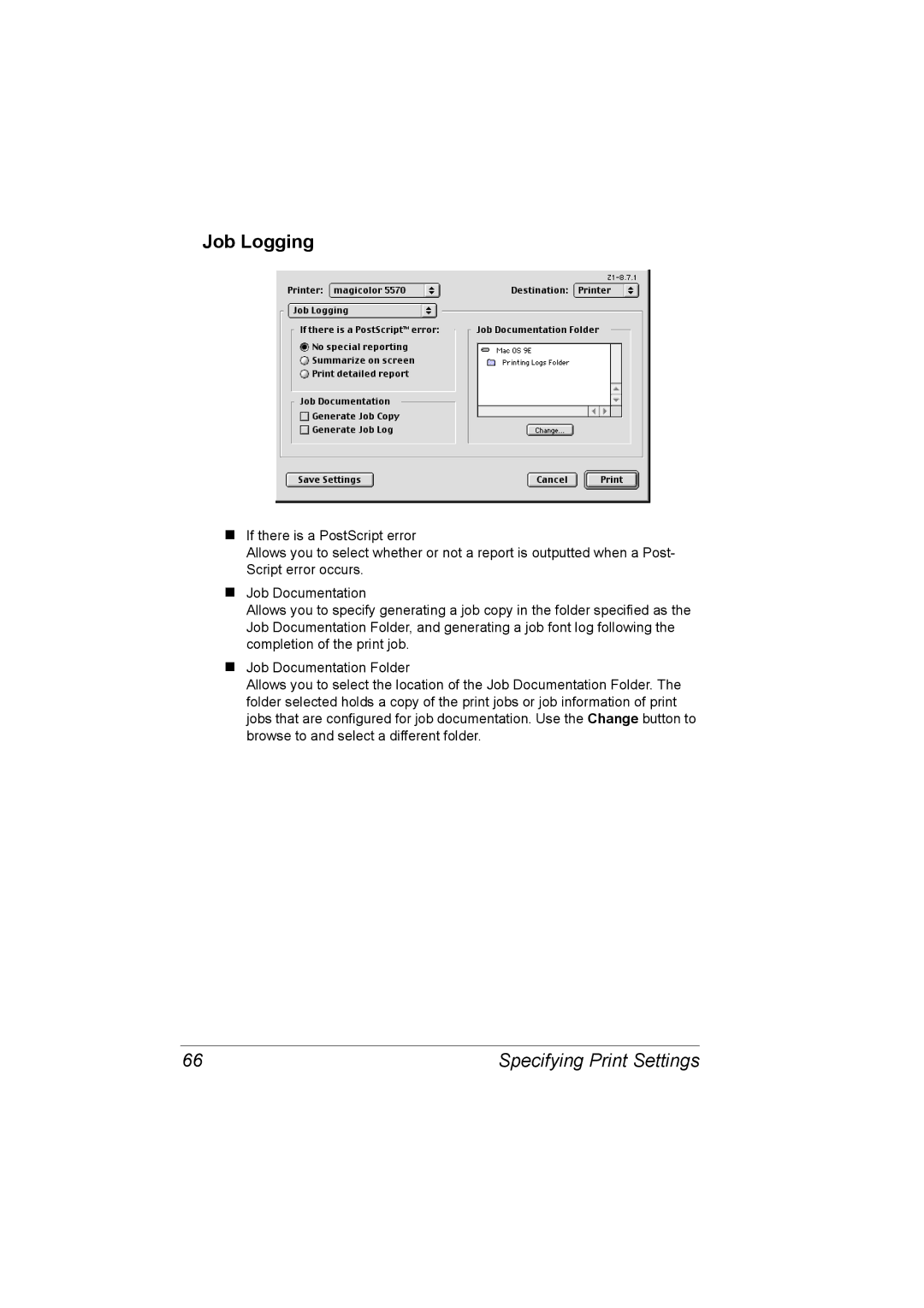 Konica Minolta 5550/5570 manual Job Logging 