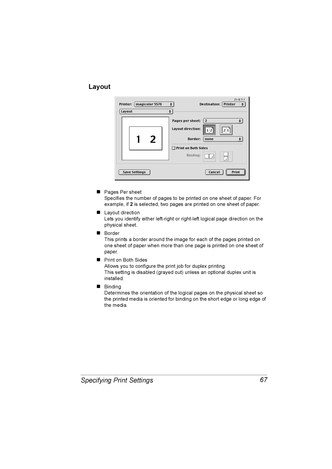 Konica Minolta 5550/5570 manual Layout 