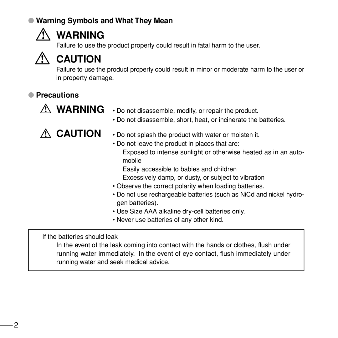 Konica Minolta 5D manual Precautions 