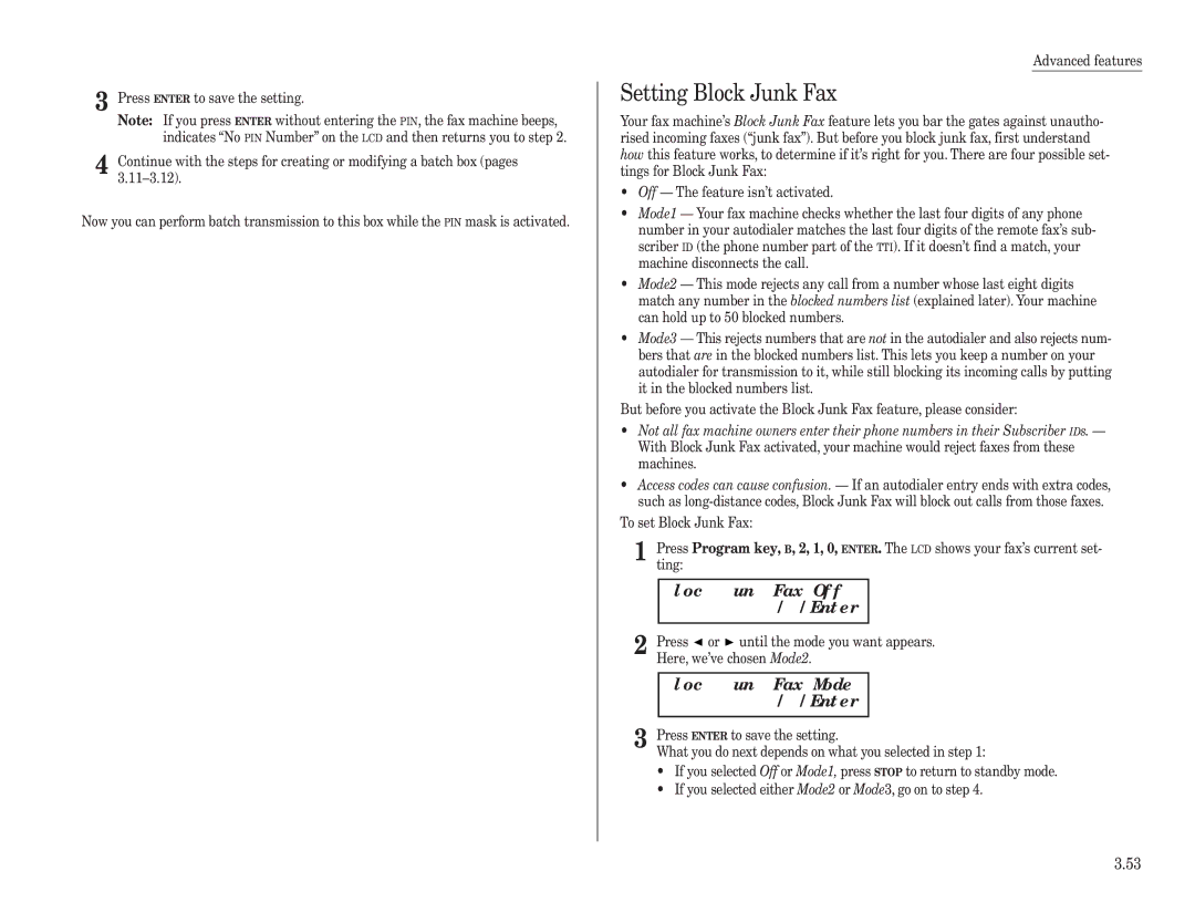 Konica Minolta 7013 manual Setting Block Junk Fax 