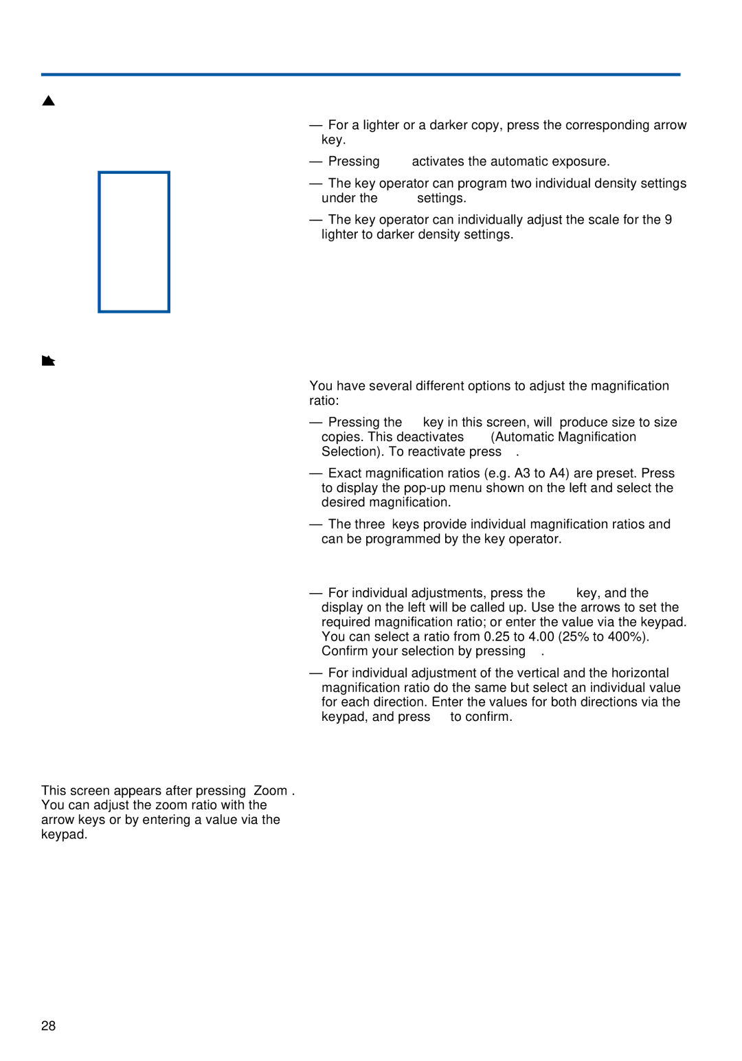 Konica Minolta 7020 instruction manual Copy Density 