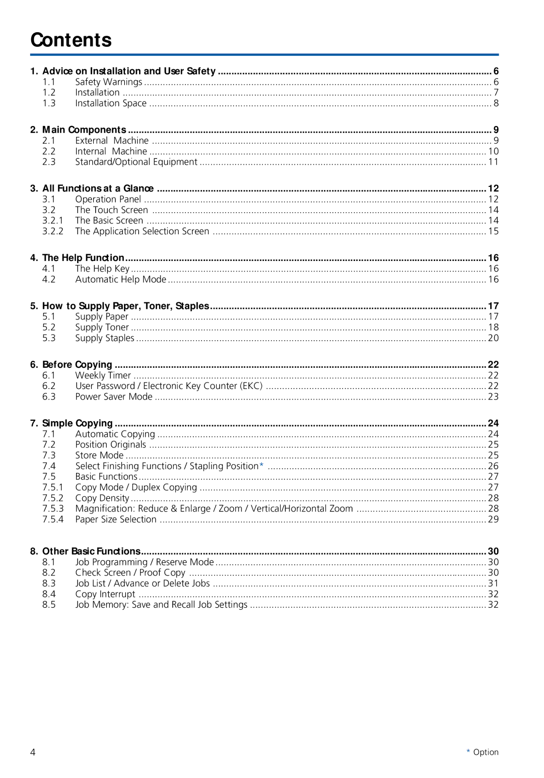 Konica Minolta 7020 instruction manual Contents 