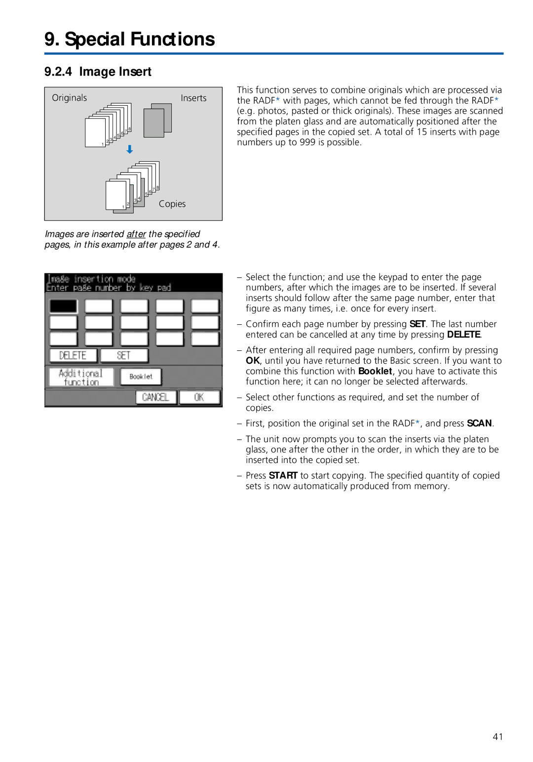 Konica Minolta 7020 instruction manual Image Insert 