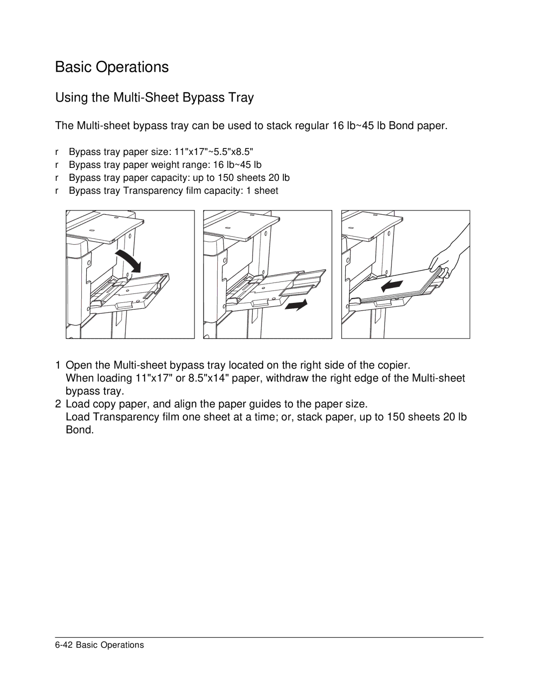 Konica Minolta 7075 manual Using the Multi-Sheet Bypass Tray 