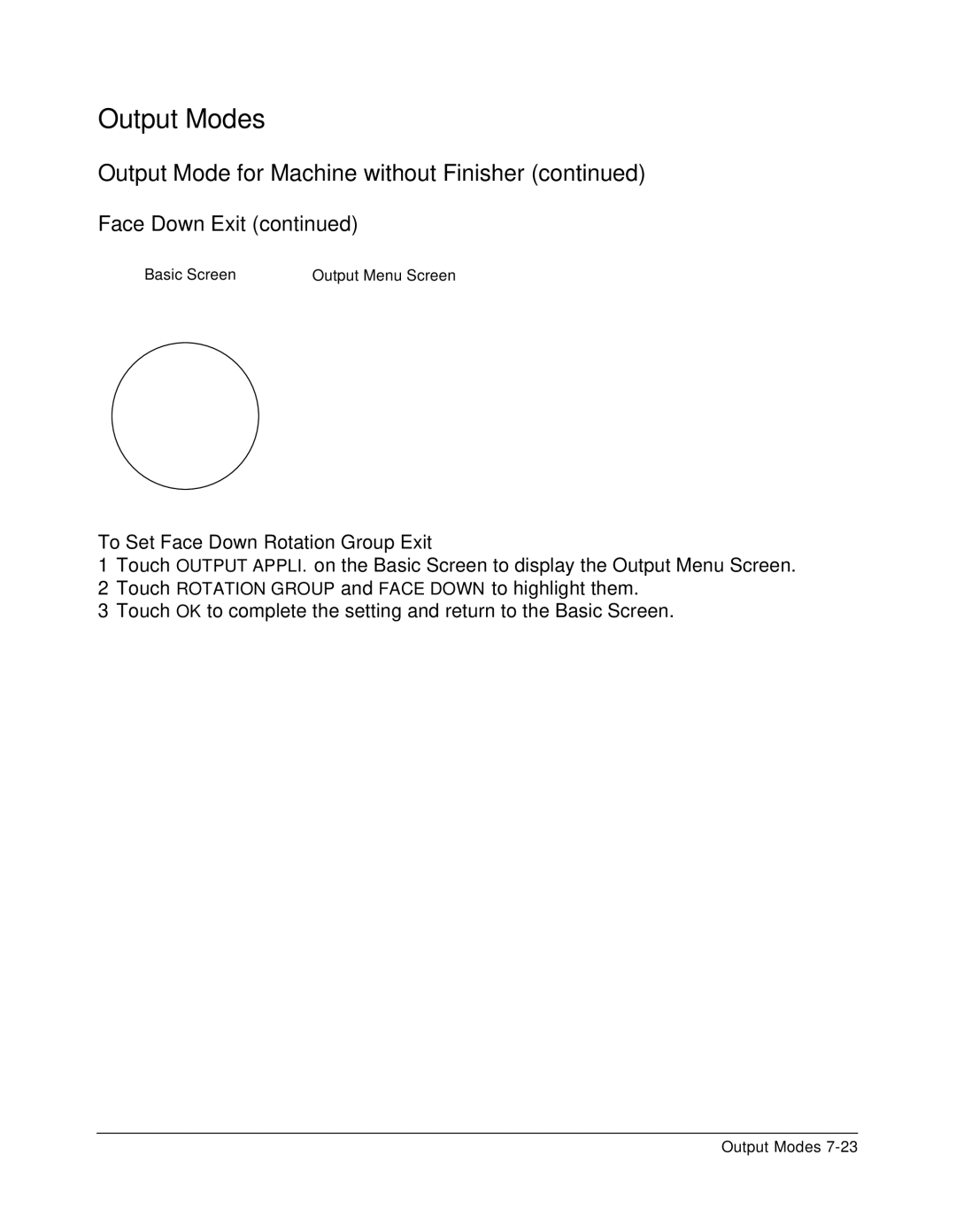 Konica Minolta 7075 manual To Set Face Down Rotation Group Exit 