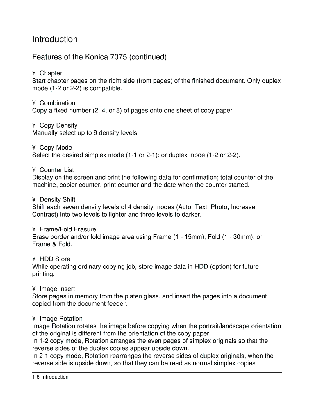 Konica Minolta 7075 manual Introduction 