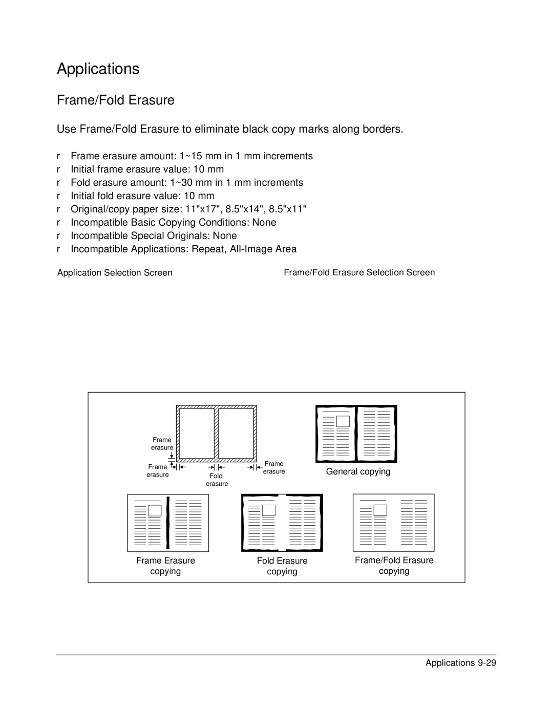 Konica Minolta 7075 manual Frame Erasure Fold Erasure Frame/Fold Erasure Copying 