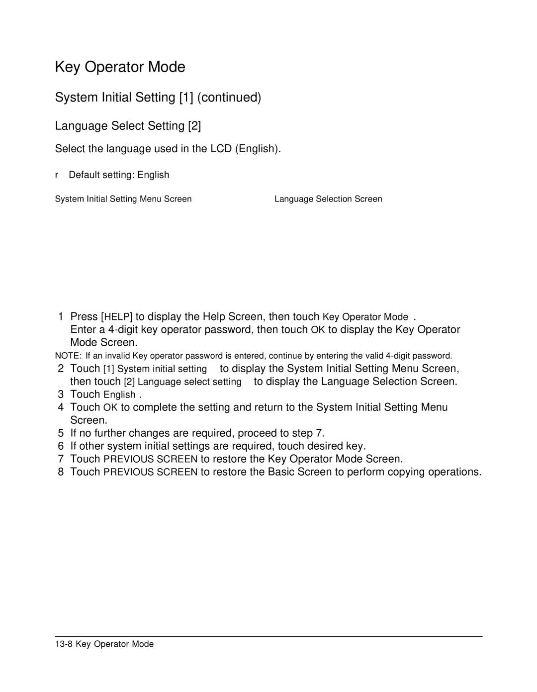 Konica Minolta 7075 manual Language Select Setting 