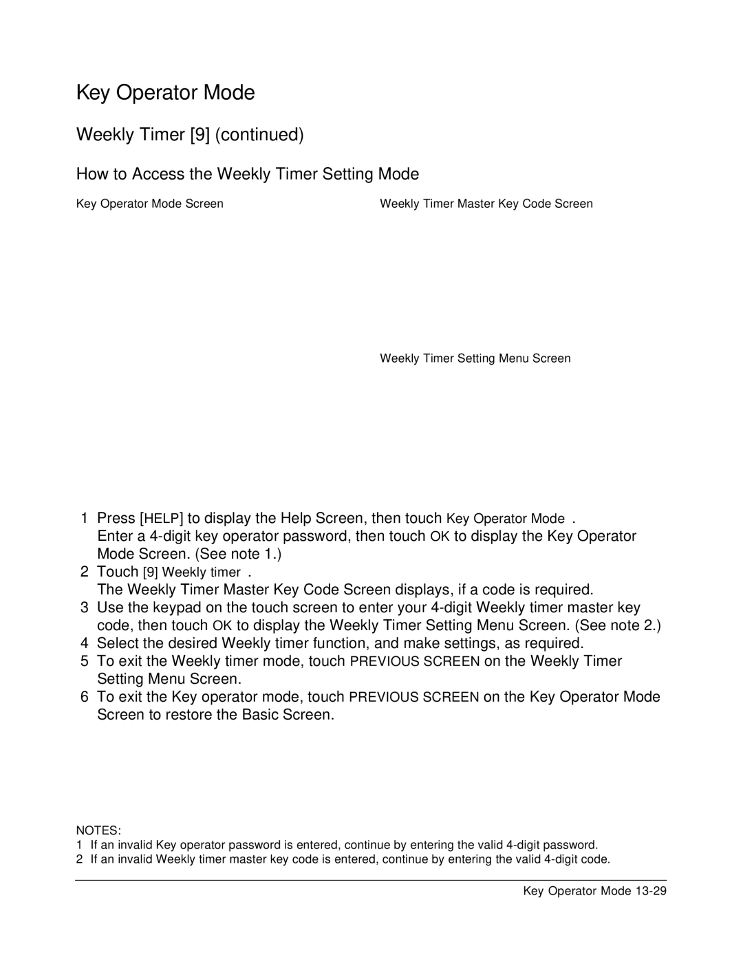 Konica Minolta 7075 manual How to Access the Weekly Timer Setting Mode 