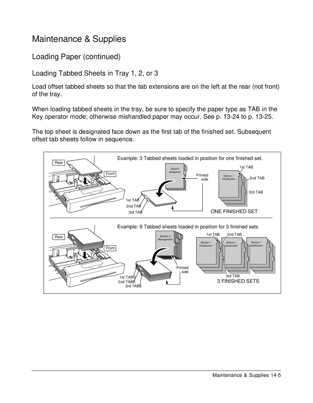 Konica Minolta 7075 manual Loading Tabbed Sheets in Tray 1, 2, or 