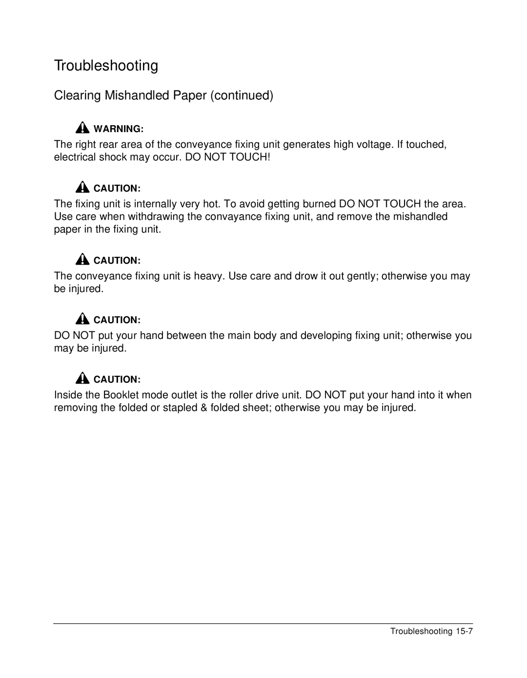 Konica Minolta 7075 manual Troubleshooting 